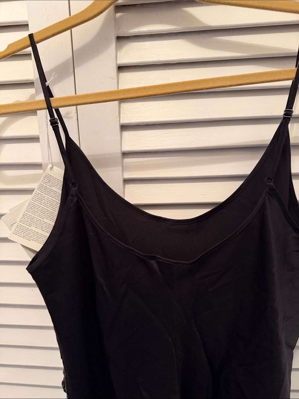 NWT La Perla Black Lingerie Silk Slip Top with Thin Straps M - Picture 8 of 12